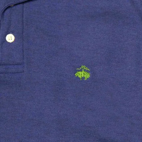 Brooks Brothers Polo Shirt Blue Long Sleeve Cotton Pique Men's Size Small - Picture 2 of 3
